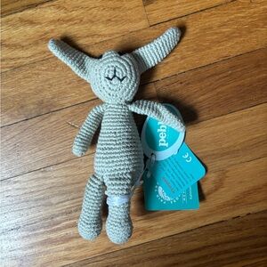 Pebble Handmade Crochet Bunny Rattle - Light Sage